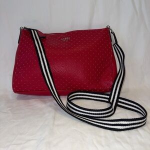 Guess Red Bag with Striped Strap